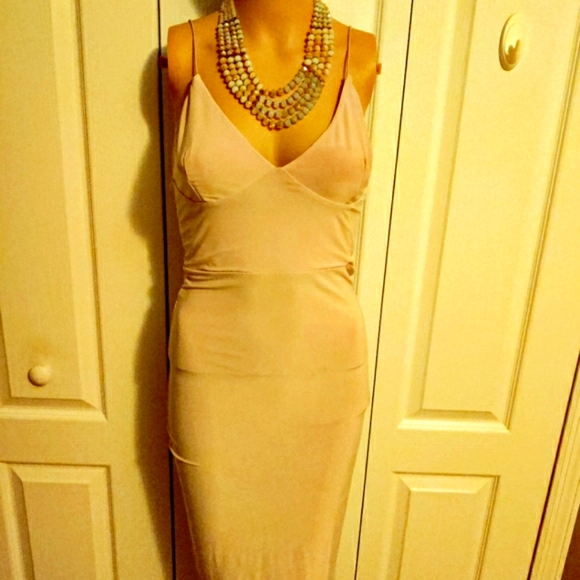 Club L nude spaghetti strap body con dress - Picture 6 of 13